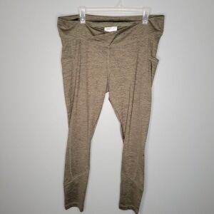 Motherhood Maternity yoga pants size L green full length crossover waist pockets